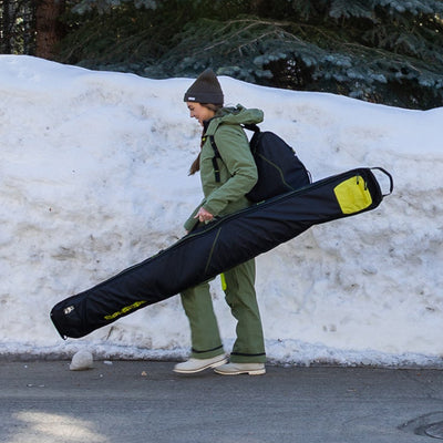 Sportube Traveler Lightweight Fully Padded Single Pair Ski Bag w/ Storage Pocket - VMInnovations