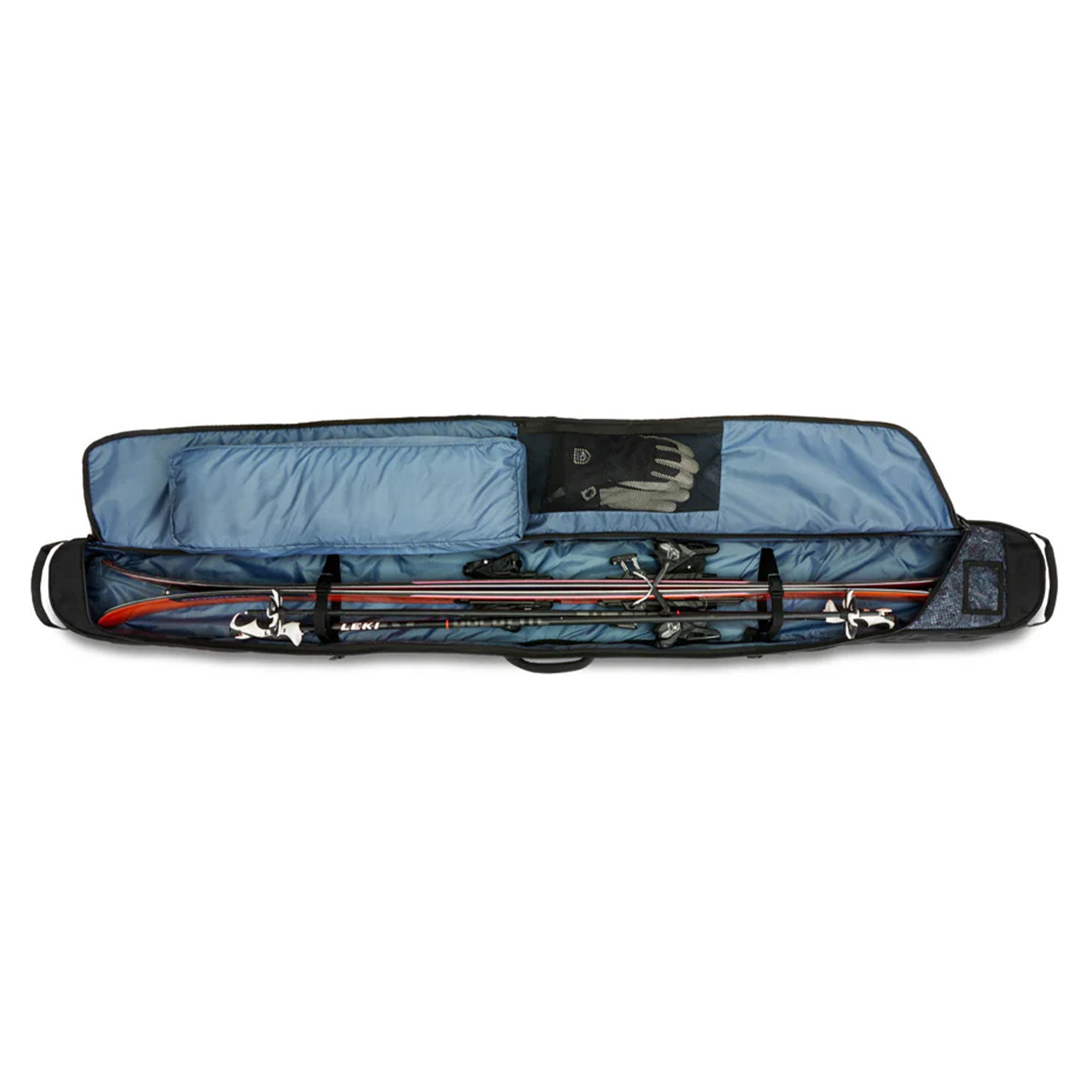 Sportube Traveler Lightweight Fully Padded Single Pair Ski Bag w/ Storage Pocket - VMInnovations