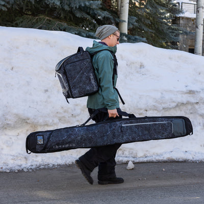 Sportube Traveler Lightweight Fully Padded Single Pair Ski Bag w/ Storage Pocket - VMInnovations