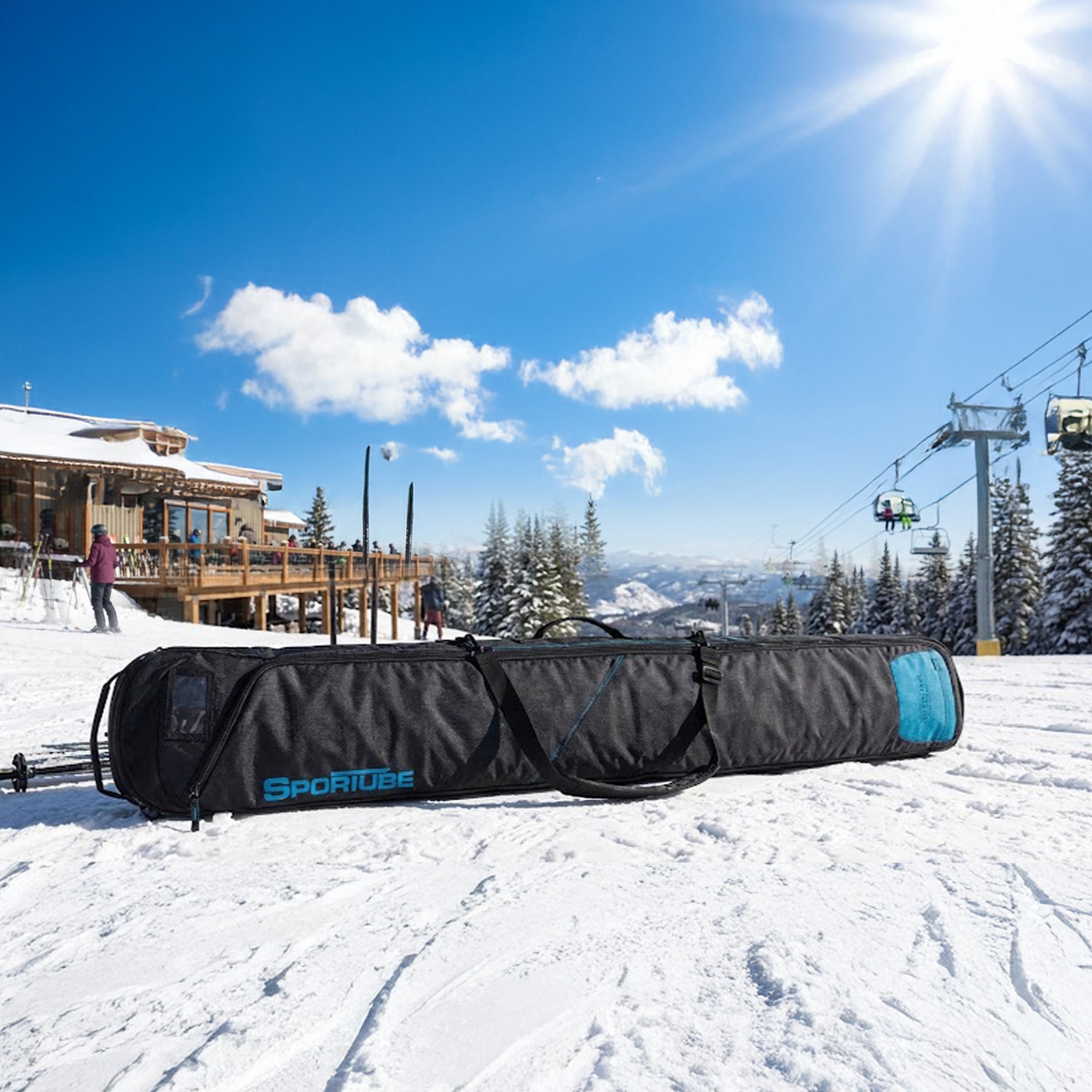 Sportube Wanderer Ski Sleeve Lightweight Bag with Full-Length Zipper Compartment - VMInnovations