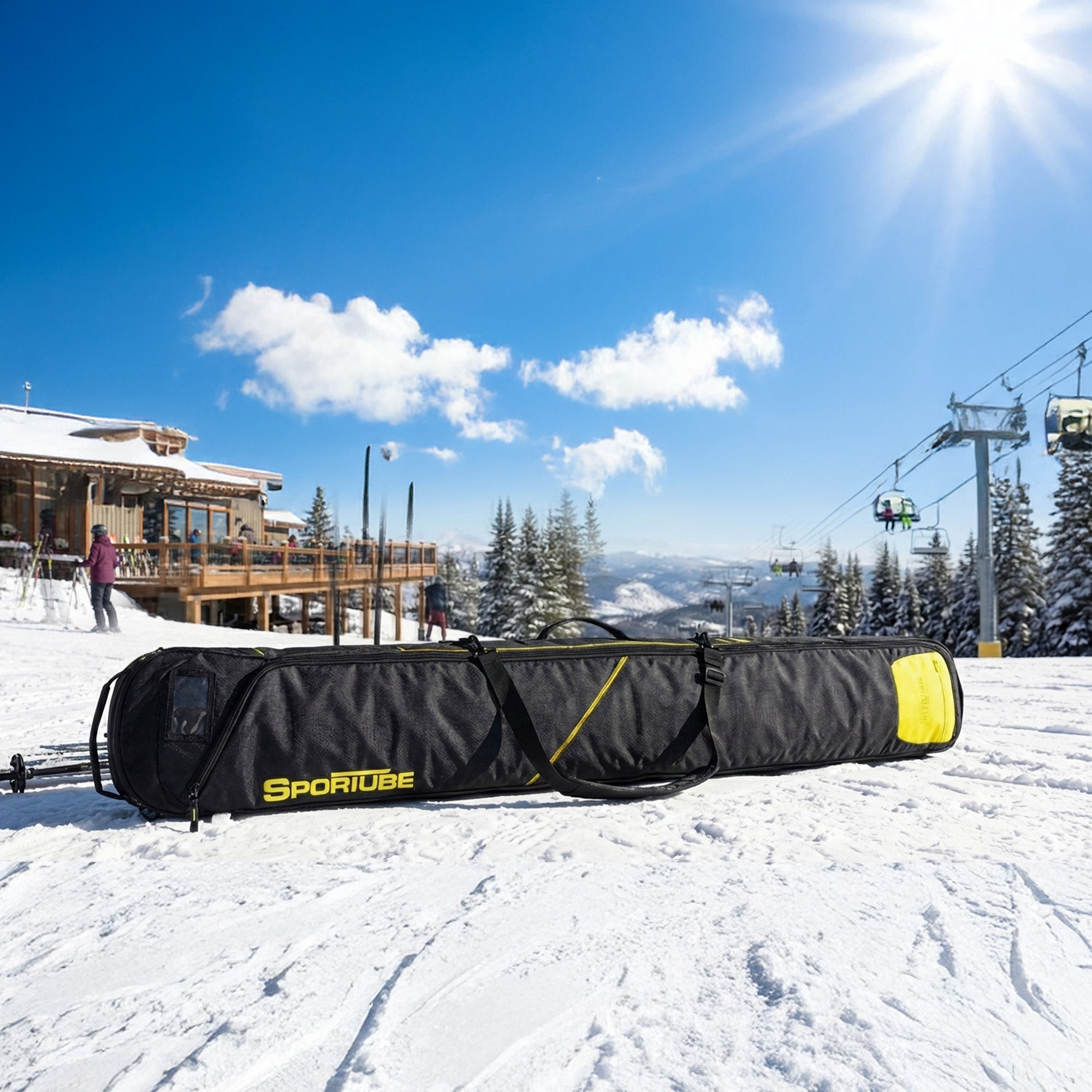 Sportube Wanderer Ski Sleeve Lightweight Bag with Full-Length Zipper Compartment - VMInnovations