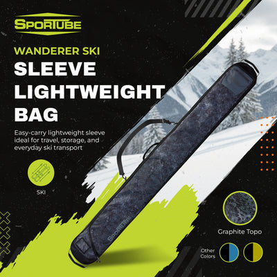 Sportube Wanderer Ski Sleeve Lightweight Bag with Full-Length Zipper Compartment - VMInnovations