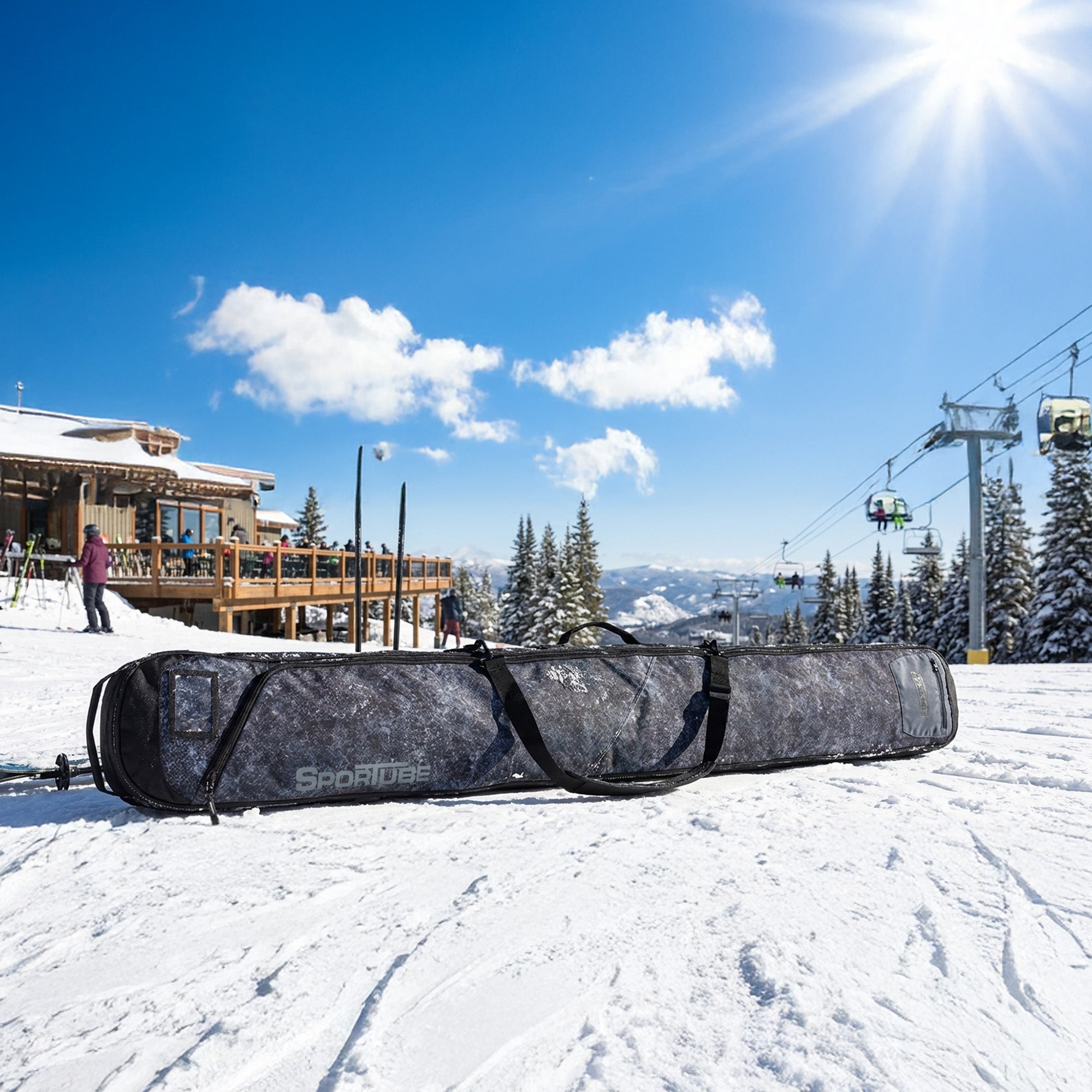 Sportube Wanderer Ski Sleeve Lightweight Bag with Full-Length Zipper Compartment - VMInnovations