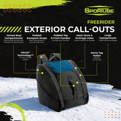 Sportube Freerider Padded Gear and Boot Bag with Extra-Large Central Compartment - VMInnovations