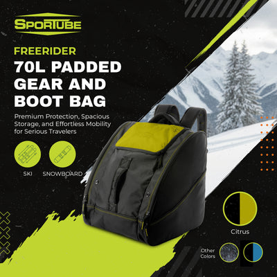 Sportube Freerider Padded Gear and Boot Bag with Extra-Large Central Compartment - VMInnovations