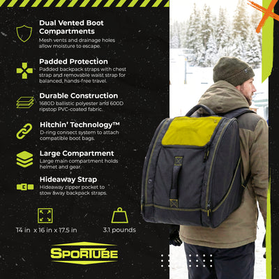 Sportube Freerider Padded Gear and Boot Bag with Extra-Large Central Compartment - VMInnovations