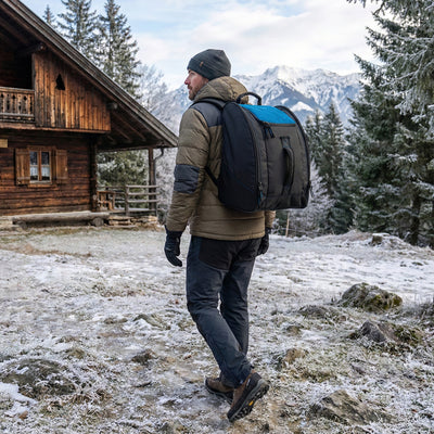 Sportube Traveler Boot Bag, 45L Ski & Snowboard Gear Backpack for Travel, Azure - VMInnovations