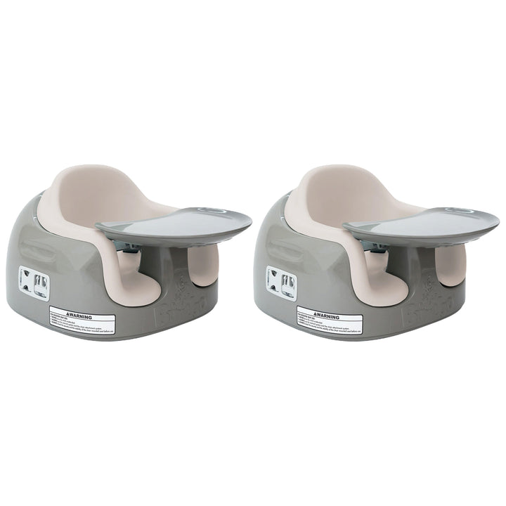 Bumbo Toddler 3-in-1 Booster High Chair and Tray, Breige/White Sand, 2 Pack