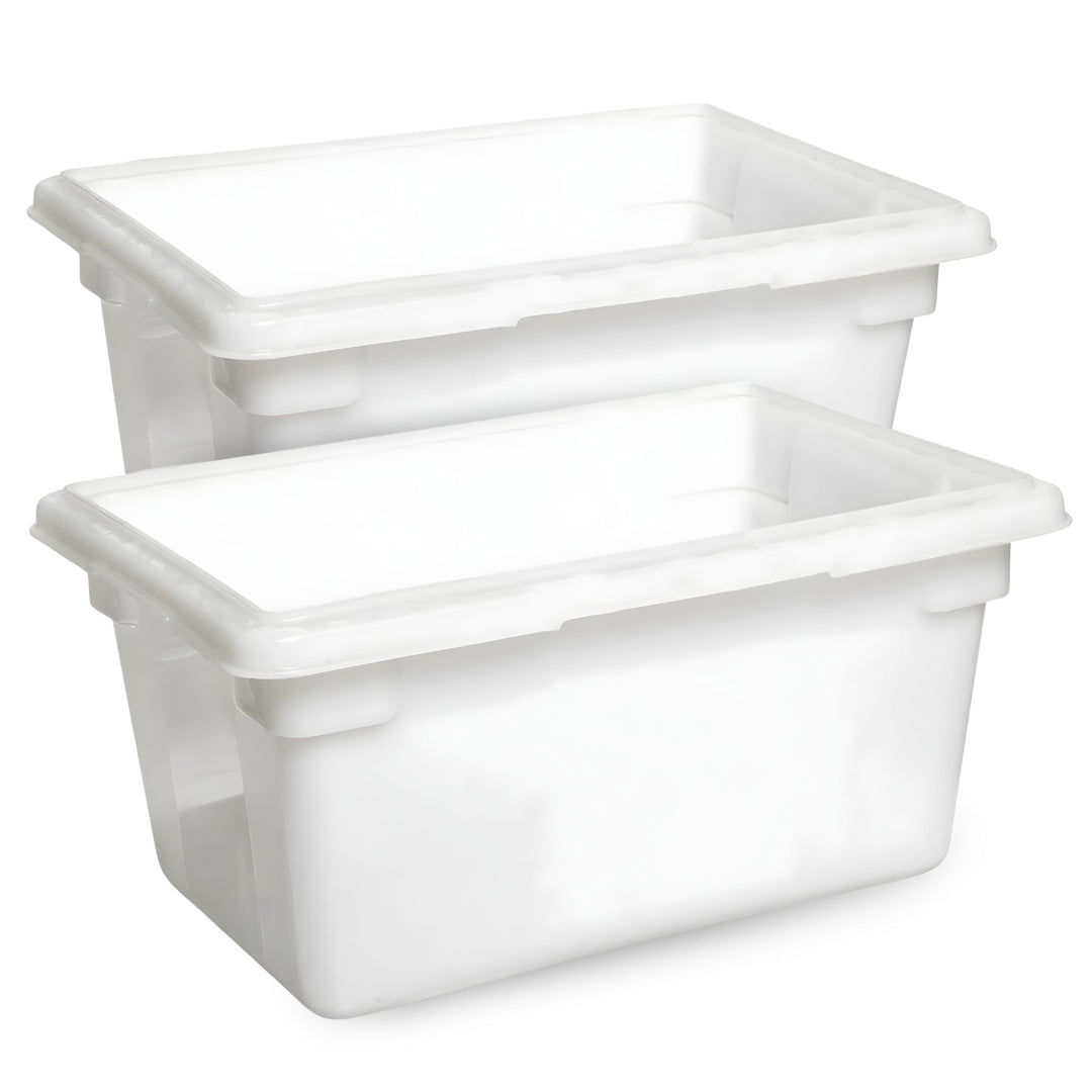 Rubbermaid Food Storage Tote Box, Freezer/Dishwasher Safe, 5 Gal, White, 2 Pack