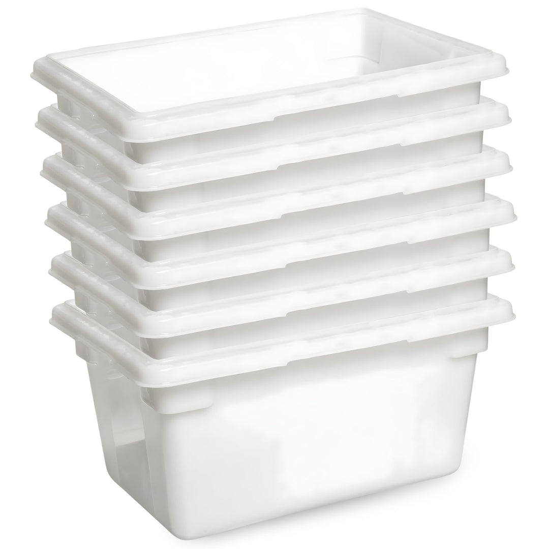 Rubbermaid Food Storage Tote Box, Freezer/Dishwasher Safe, 5 Gal, White, 6 Pack