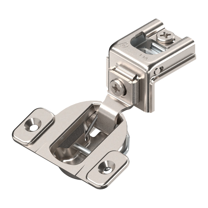 Blum COMPACT hinge (1 Pack), 1-1/4" Overlay, 110° Opening Angle, Steel, Concealed Hinges for Face Frame Cabinets
