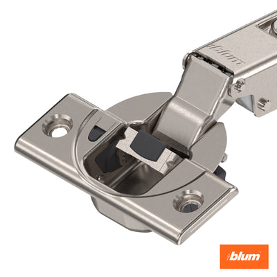 Blum CLIP top BLUMOTION Hinge Kit (4 Kits), Full Overlay, 110° Opening Angle, Steel, Soft Close Euro-Style Hinges with CLIP Mounting Plate for Frameless Cabinets