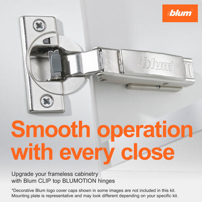 Blum CLIP top BLUMOTION Hinge Kit (1 Kit) Soft Close Euro-Style Hinge (Open Box)
