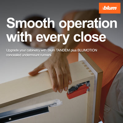Blum 4 Pack TANDEM plus BLUMOTION Concealed Undermount Drawer Runner Kit, 18"