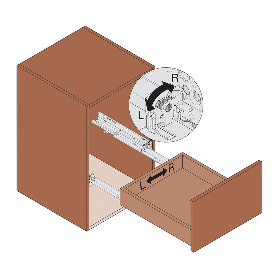 Blum TANDEM plus BLUMOTION Concealed Undermount Drawer Runner Kit (2 Pack), 18-Inch, Full Extension, Soft-Close, Steel, 100 lb. Load Capacity for Wood Drawers