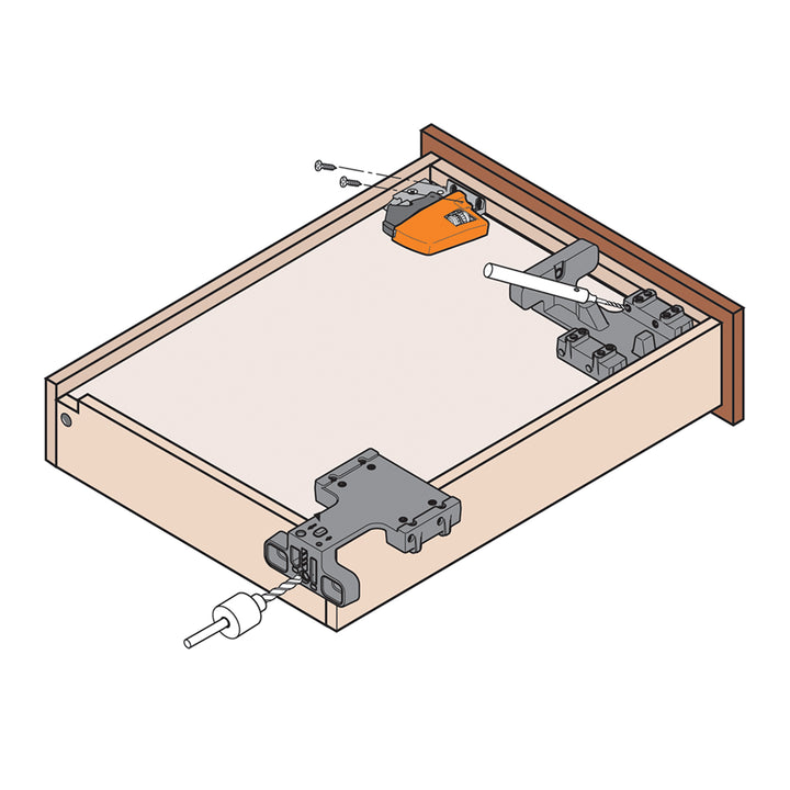 Blum TANDEM plus BLUMOTION Concealed Undermount Drawer Runner Kit (6 Pack), 21-Inch, Full Extension, Soft-Close, Steel, 100 lb. Load Capacity for Wood Drawers