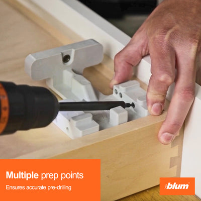 Blum Concealed Runner Drilling Template (Jig), Assembly Aid for Drawer Preparation with TANDEM plus BLUMOTION Undermount Runners, Light Gray
