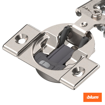 Blum COMPACT BLUMOTION Hinge (3 Kits), 1/2" Overlay, 105° Opening Angle, Steel, Integrated Soft-Close Hinges for Face Frame Cabinets