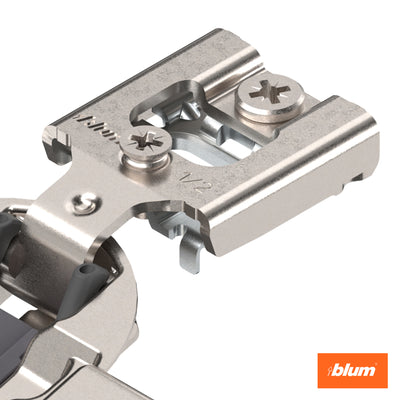 Blum COMPACT BLUMOTION Hinge (3 Kits), 1/2" Overlay, 105° Opening Angle, Steel, Integrated Soft-Close Hinges for Face Frame Cabinets