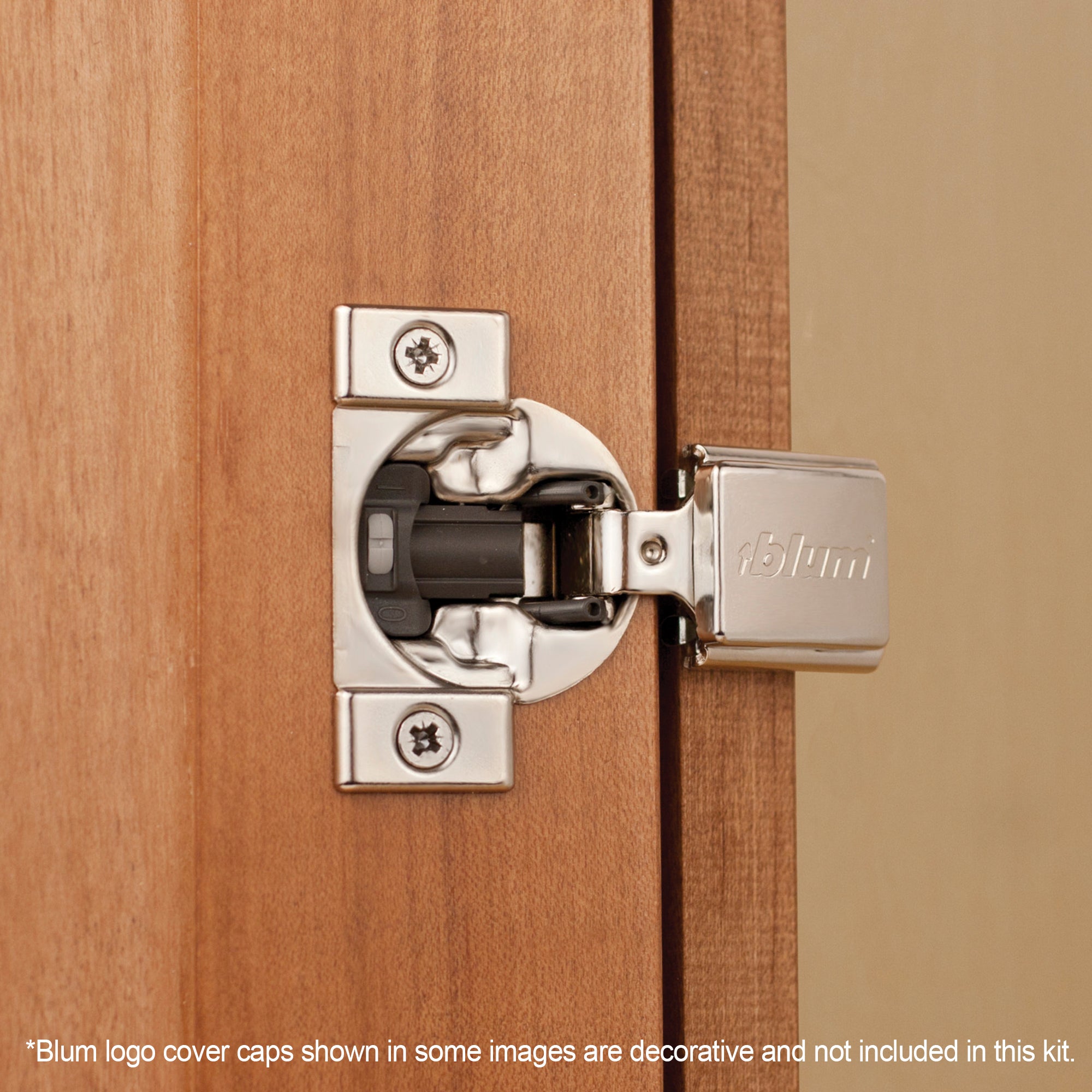 Blum COMPACT BLUMOTION Hinge (3 Kits), 1/2" Overlay, 105° Opening Angle, Steel, Integrated Soft-Close Hinges for Face Frame Cabinets