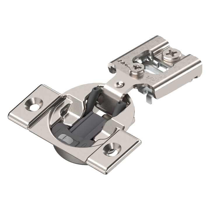 Blum COMPACT BLUMOTION Hinge (4 Pack), 1/2" Overlay, 105° Opening Angle, Steel, Integrated Soft-Close Hinges for Face Frame Cabinets