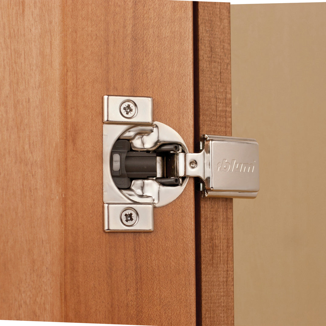 Blum COMPACT BLUMOTION Hinge (25 Pack), 1/2" Overlay, 105° Opening Angle, Steel, Integrated Soft-Close Hinges for Face Frame Cabinets