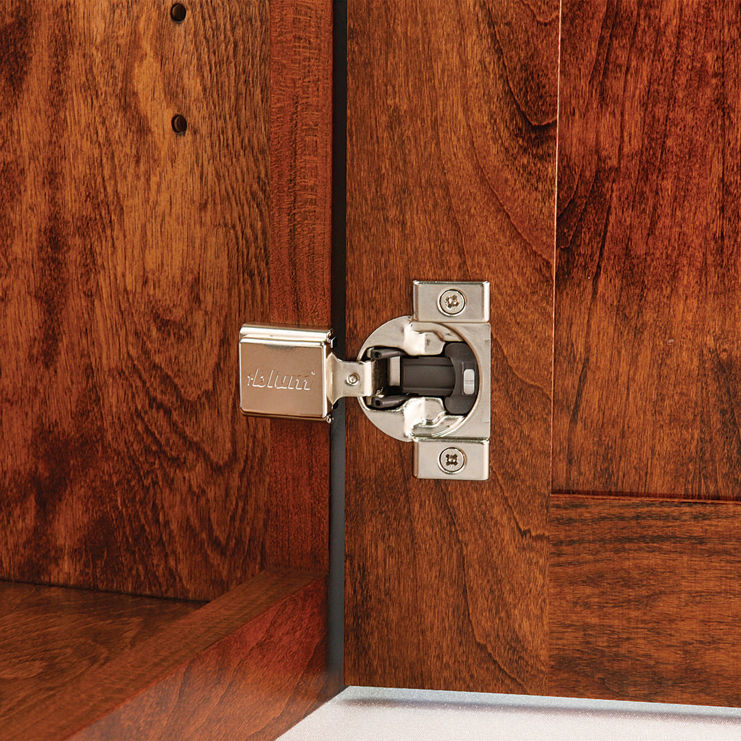 Blum COMPACT BLUMOTION Hinge (5 Pack), 1/2" Overlay, 105° Opening Angle, Steel, Integrated Soft-Close Hinges for Face Frame Cabinets