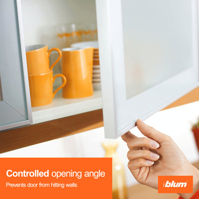 Blum 86° Opening Angle Restriction Clip, 15 Pack of 10 Clips, Plastic, Deep Gray