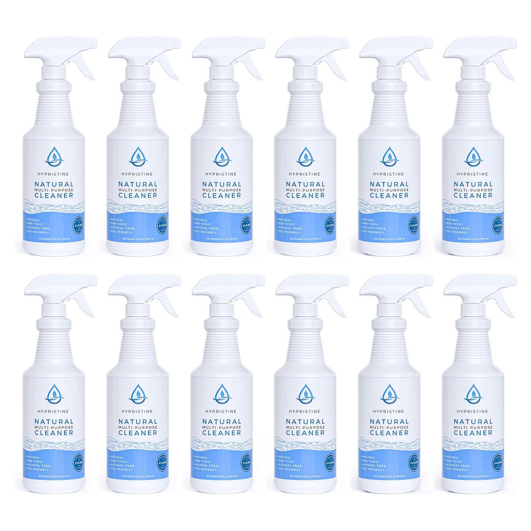 Hypristine Natural Multipurpose Surface Cleaner, 32 fl oz Spray Bottles, 12 Pack