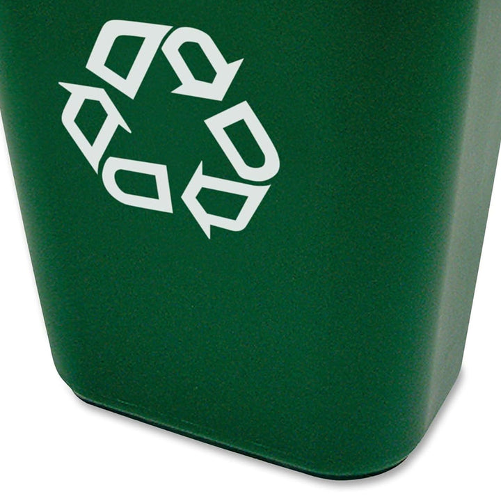 Rubbermaid Resin Deskside Recycling Trash Can, 7-Gal Plastic Bin, Green, 6 Pack