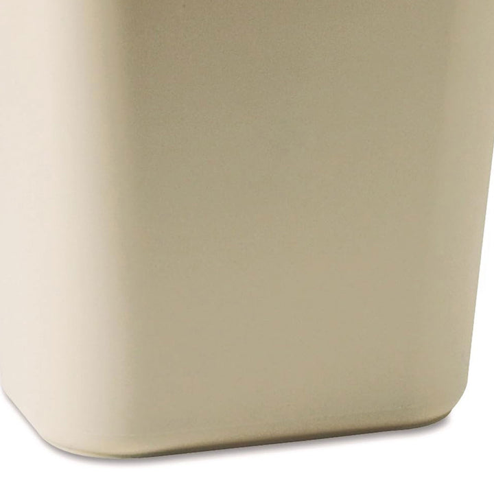 Rubbermaid Deskside Wastebasket, Plastic Trash Can, 3.5 Gallon, Beige, 6 Pack