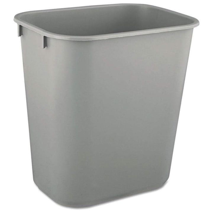 Rubbermaid Deskside Wastebasket, Plastic Trash Can, 3.5 Gallon, Gray, 2 Pack