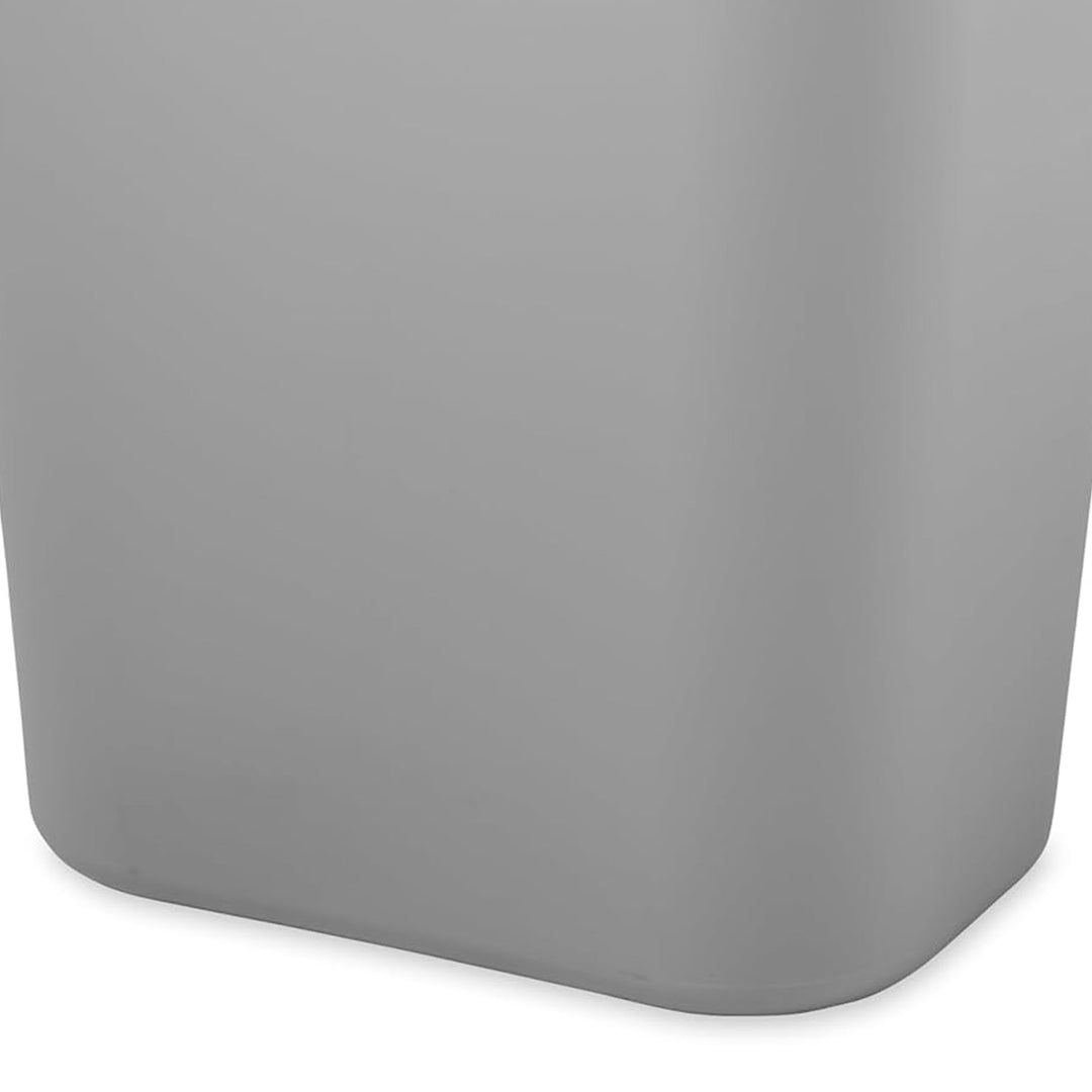 Rubbermaid Resin Wastebasket, Plastic Under Desk Trash Can, 7 Gal, Gray, 2 Pack