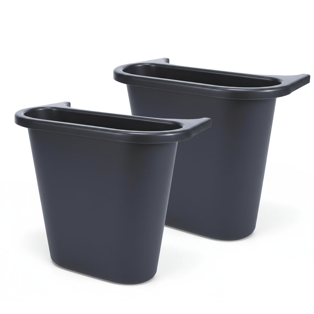 Rubbermaid Resin Deskside Wastebasket, Small Plastic Trash Can, Black, 2 Pack
