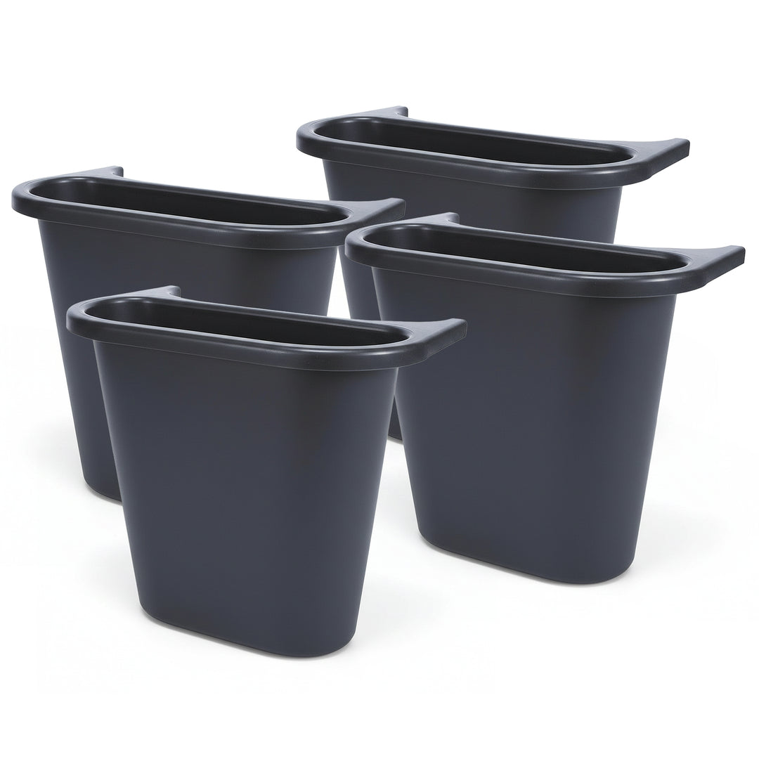 Rubbermaid Resin Deskside Wastebasket, Small Plastic Trash Can, Black, 4 Pack