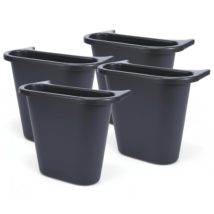 Rubbermaid Resin Deskside Wastebasket, Small Plastic Trash Can, Black, 4 Pack