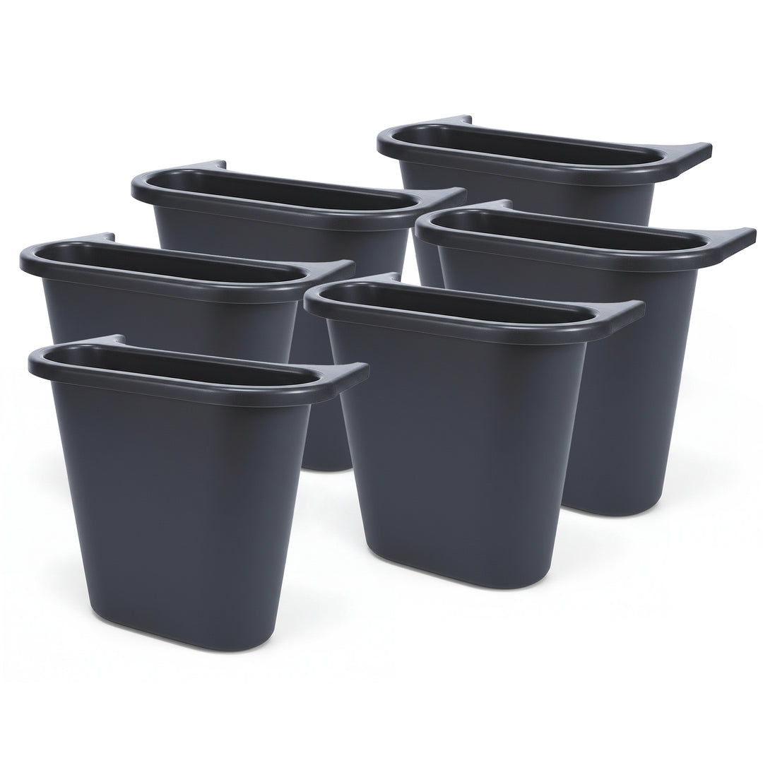 Rubbermaid Resin Deskside Wastebasket, Small Plastic Trash Can, Black, 6 Pack