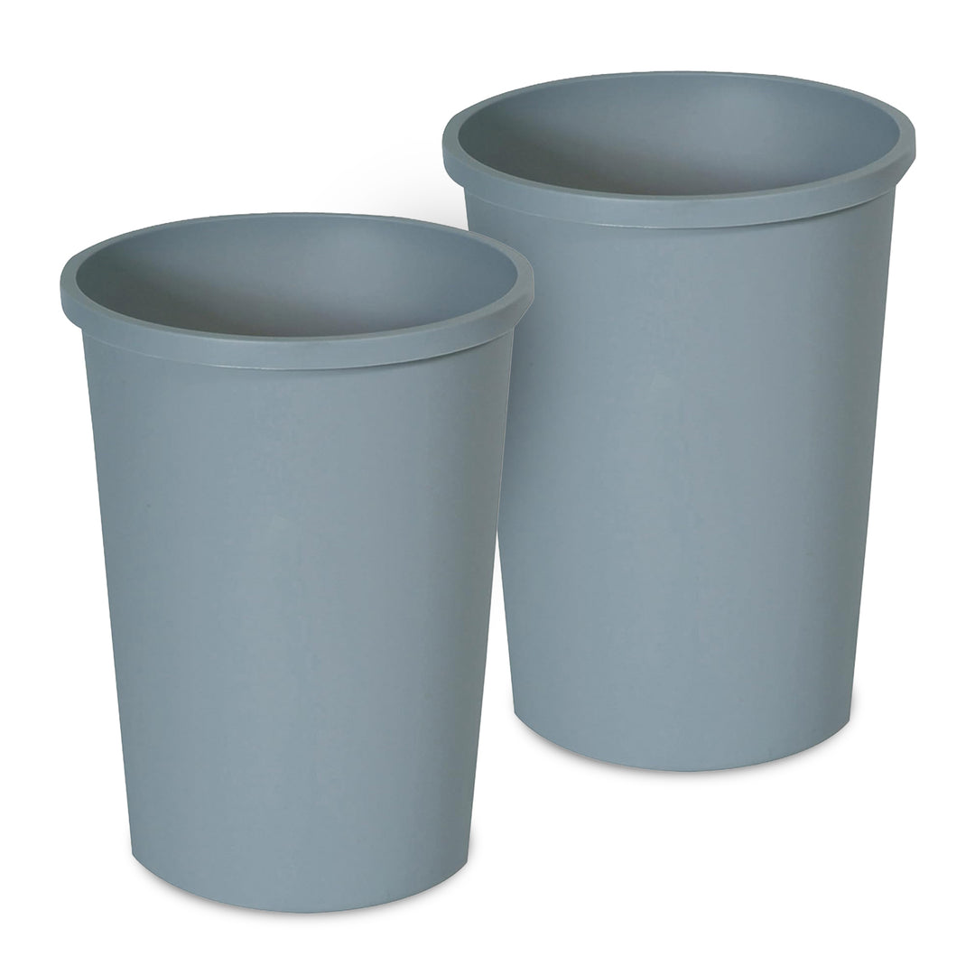 Rubbermaid Commercial Untouchable Trash Can and Waste Bin, 11 Gal, Gray, 2 Pack