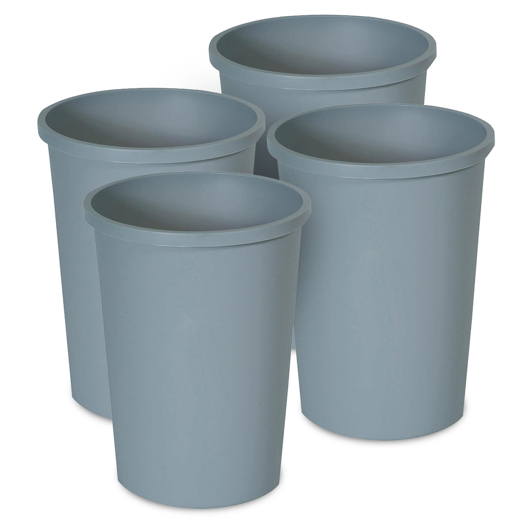 Rubbermaid Commercial Untouchable Trash Can and Waste Bin, 11 Gal, Gray, 4 Pack