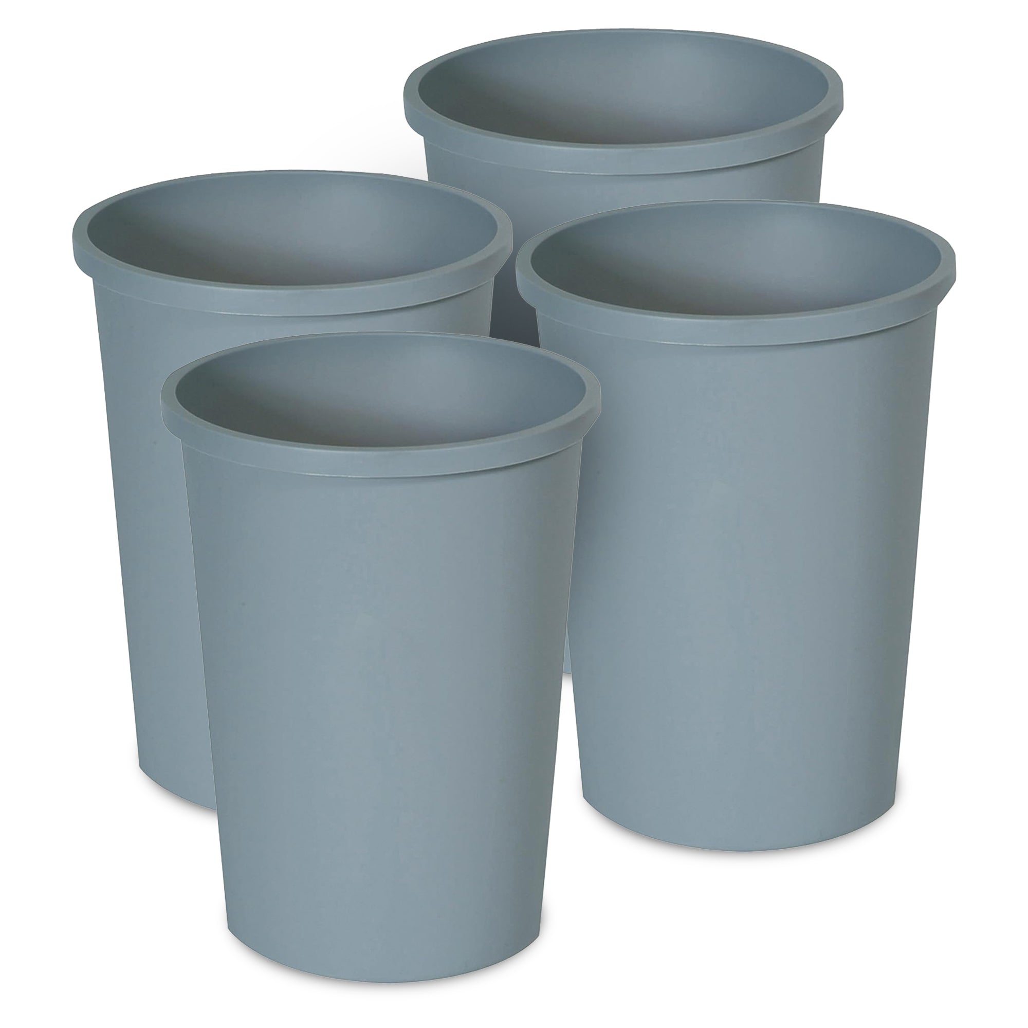 Rubbermaid Commercial Untouchable Trash Can and Waste Bin, 11 Gal, Gray, 4 Pack - VMInnovations