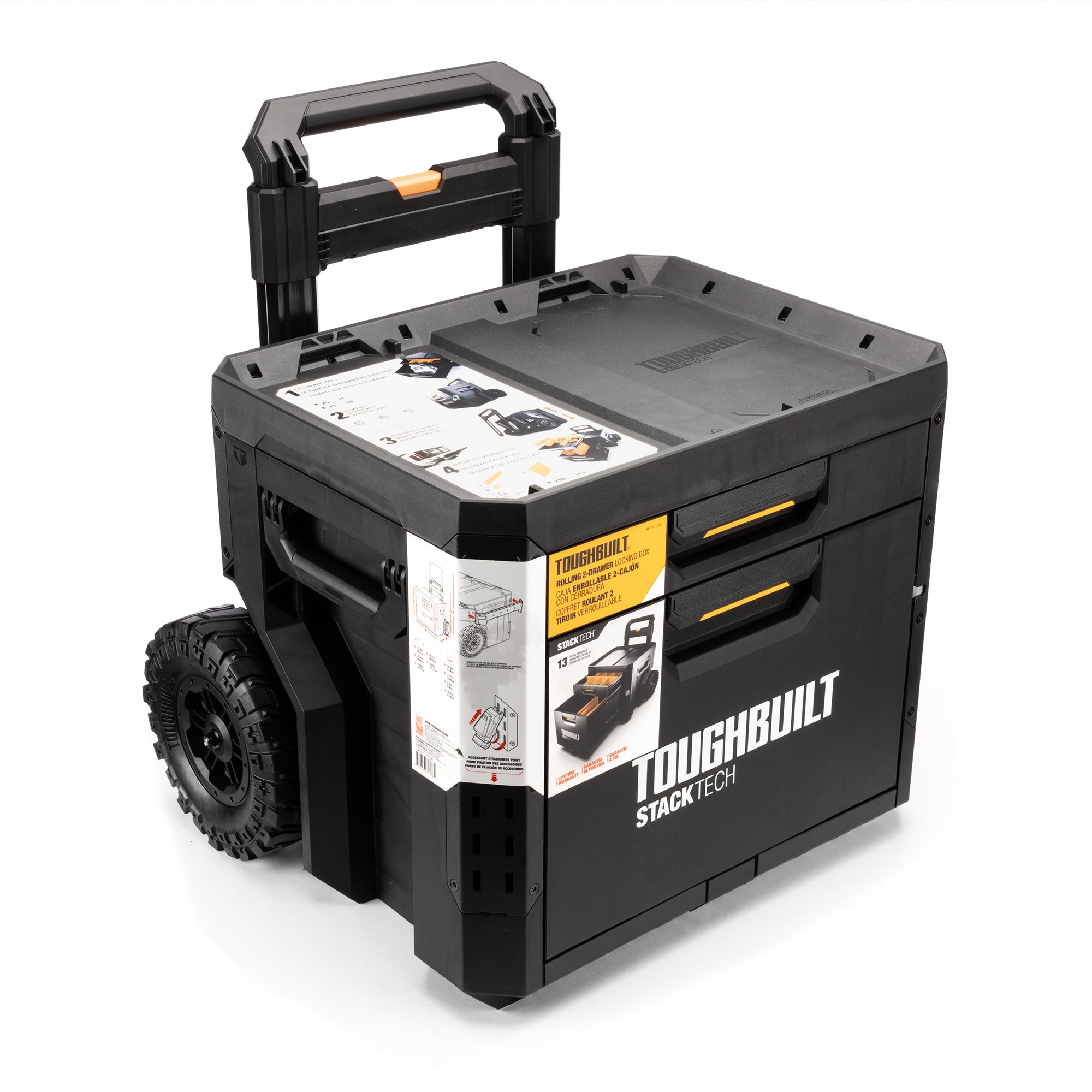StackTech 2-Drawer Rolling Locking Box, Tool Storage & Gear Organizer (Open Box) - VMInnovations