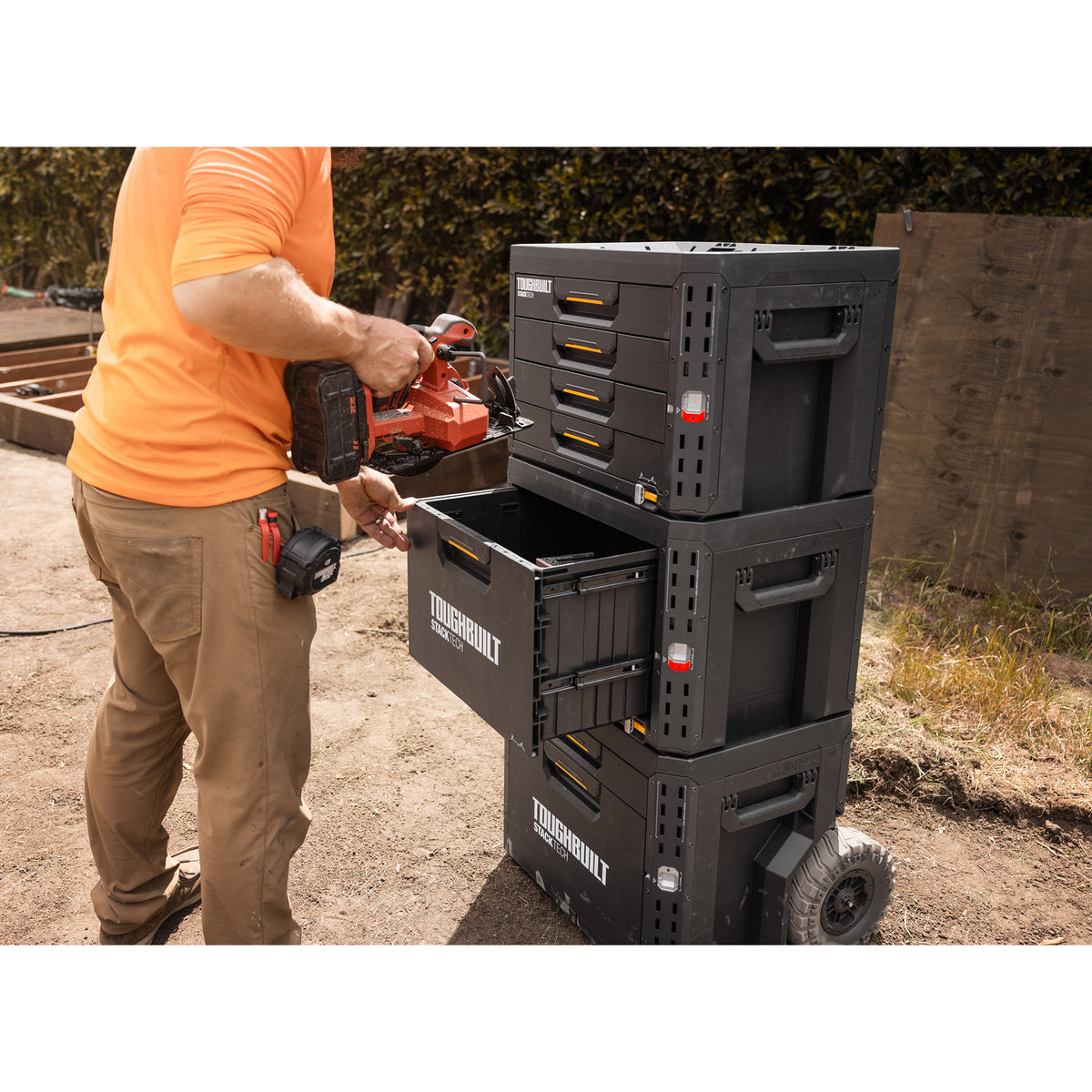 ToughBuilt StackTech 1-Drawer Locking Box, Plastic Storage Tool & Gear Organizer (Open Box)