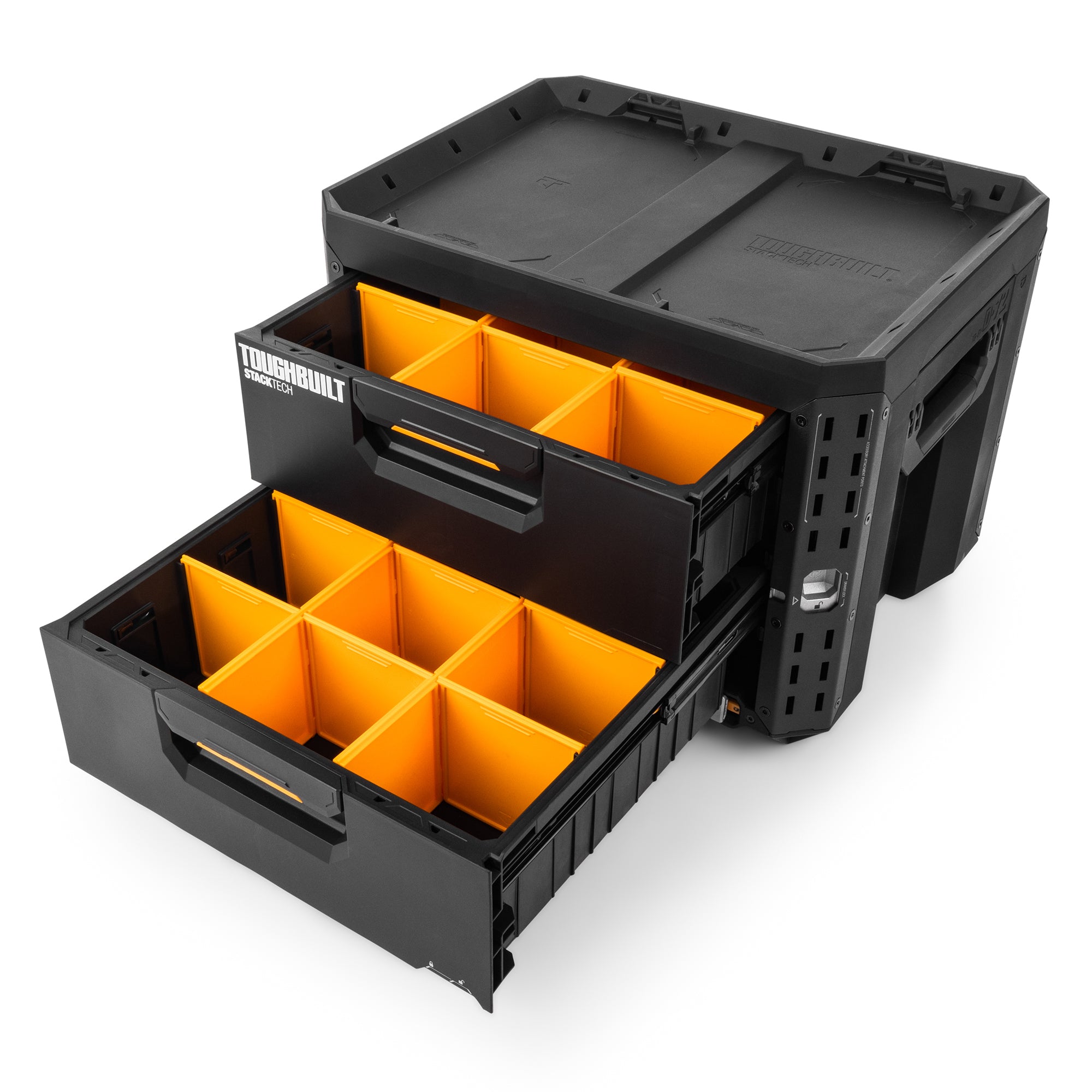 StackTech 2-Drawer Locking Box, Plastic Storage Tool & Gear Organizer (Open Box) - VMInnovations