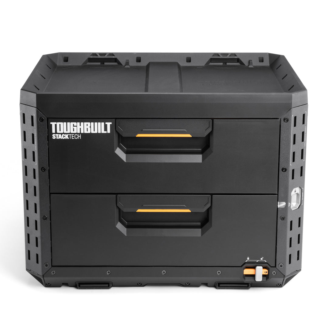 ToughBuilt StackTech 2-Drawer Locking Box, Plastic Storage Tool & Gear Organizer - VMInnovations