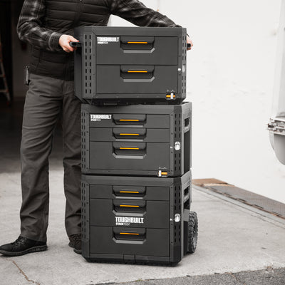 StackTech 2-Drawer Locking Box, Plastic Storage Tool & Gear Organizer (Open Box) - VMInnovations