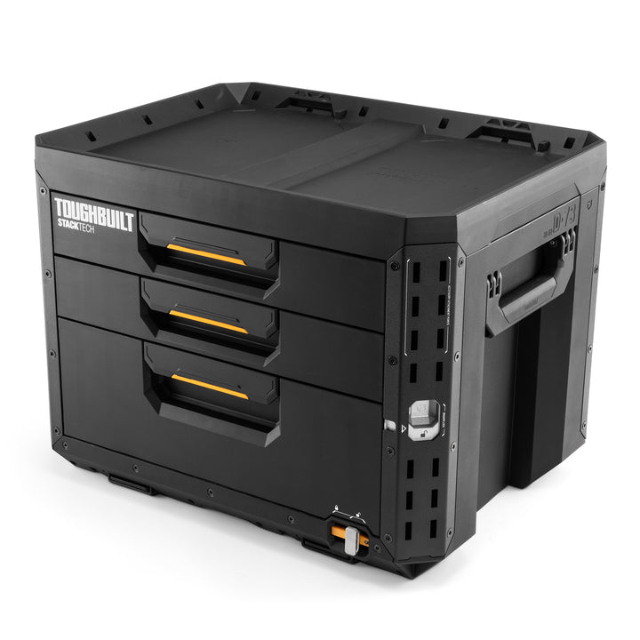 ToughBuilt StackTech 3-Drawer Locking Box, Plastic Storage Tool & Gear Organizer - VMInnovations
