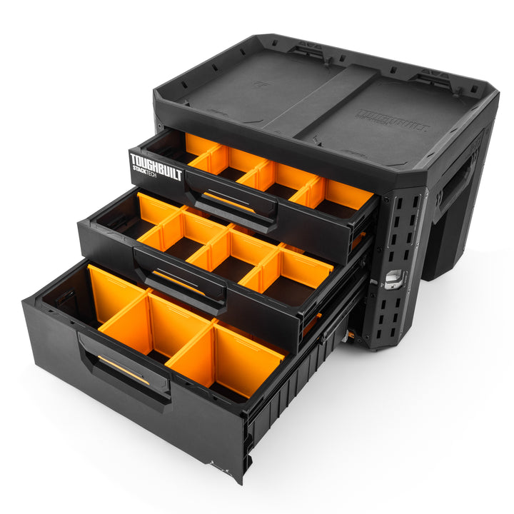 ToughBuilt StackTech 3-Drawer Locking Box, Plastic Storage Tool & Gear Organizer - VMInnovations