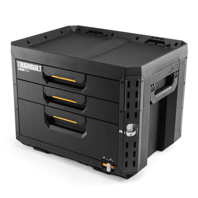 ToughBuilt StackTech Locking Box,Plastic Storage Tool & Gear Organizer(Open Box)