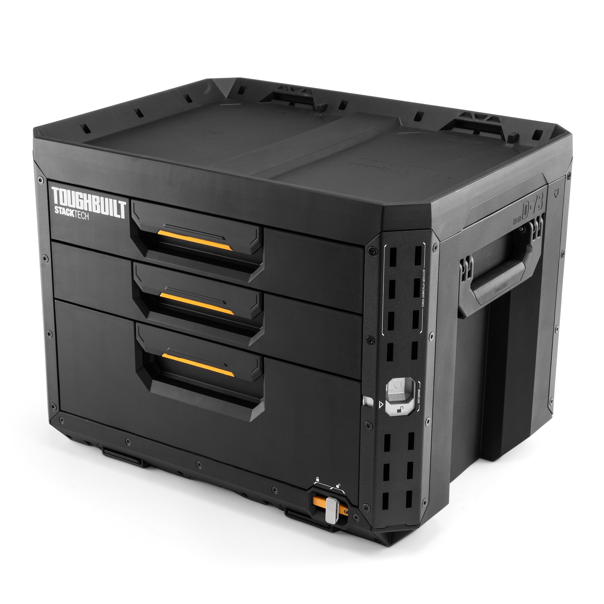 ToughBuilt StackTech Locking Box,Plastic Storage Tool & Gear Organizer(Open Box) - VMInnovations