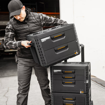 ToughBuilt StackTech Locking Box,Plastic Storage Tool & Gear Organizer(Open Box)